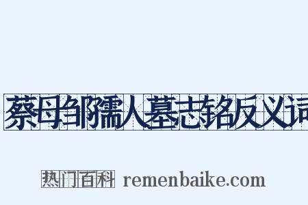 蔡母邹孺人墓志铭反义词是什么意思的图片